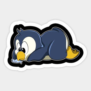 Penguin with Fish Sticker